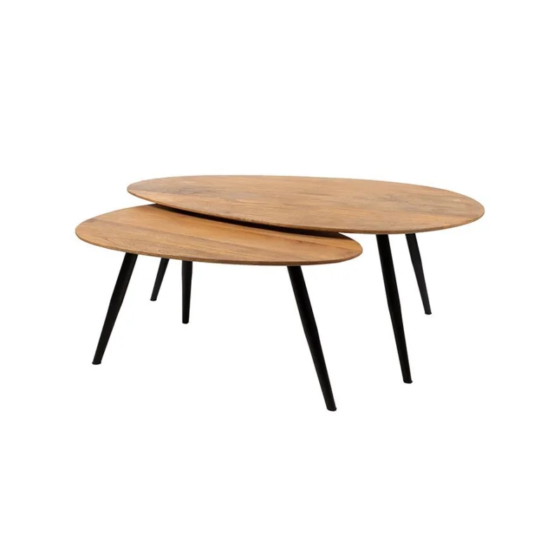 Actieprijs Kassel salontafel organisch, set van 2, Smooth Natural (17mm)