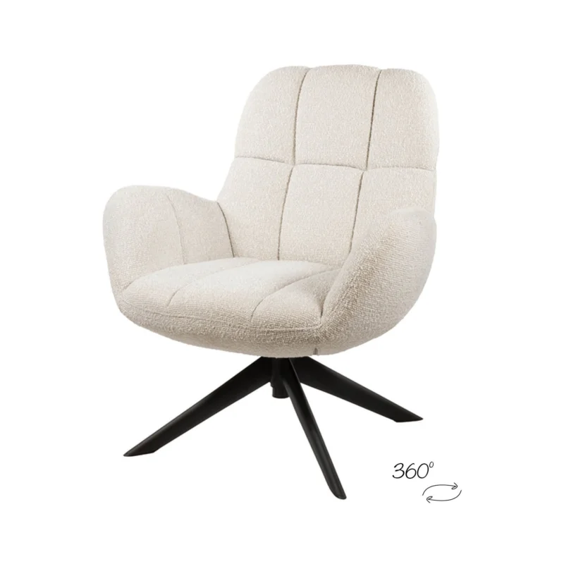 Tijdelijk Beschikbaar Elvis draaifauteuil 360 - Monet - Antracite 0252