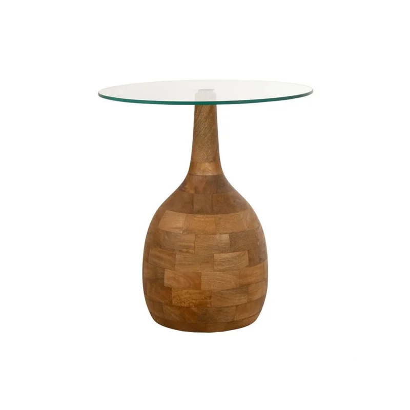 Stella salontafel Ø50, H55, Smooth Natural, Clear glass Direct Verzonden