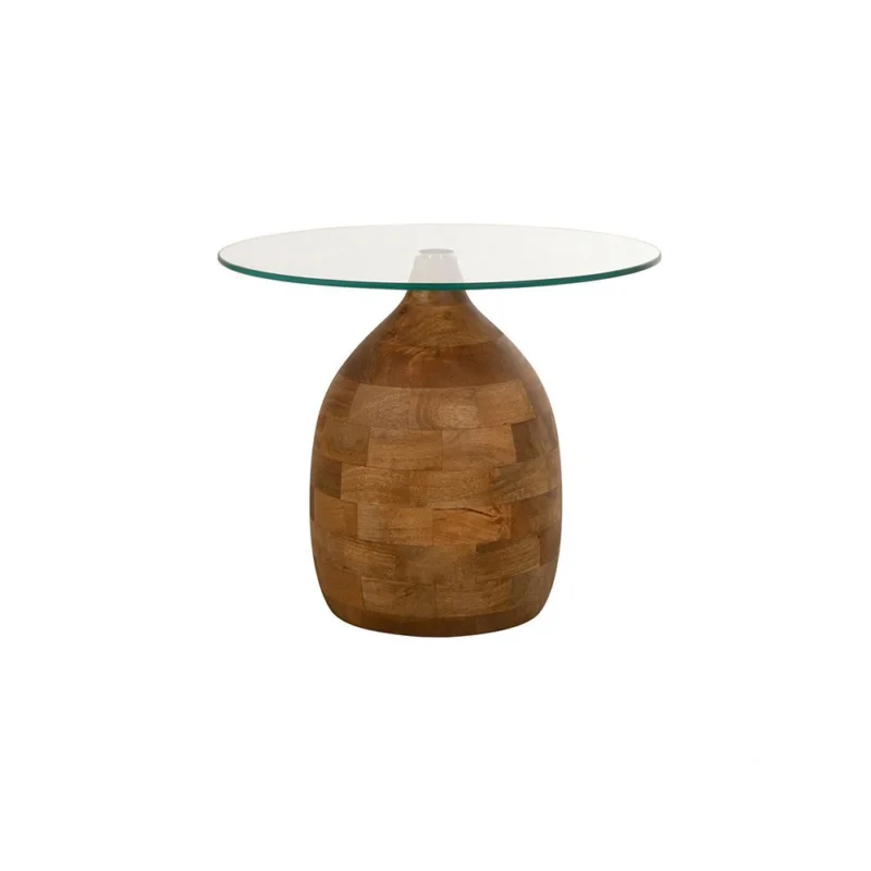Stella salontafel Ø50, H43, Smooth Natural, Clear glass Flitsaanbieding