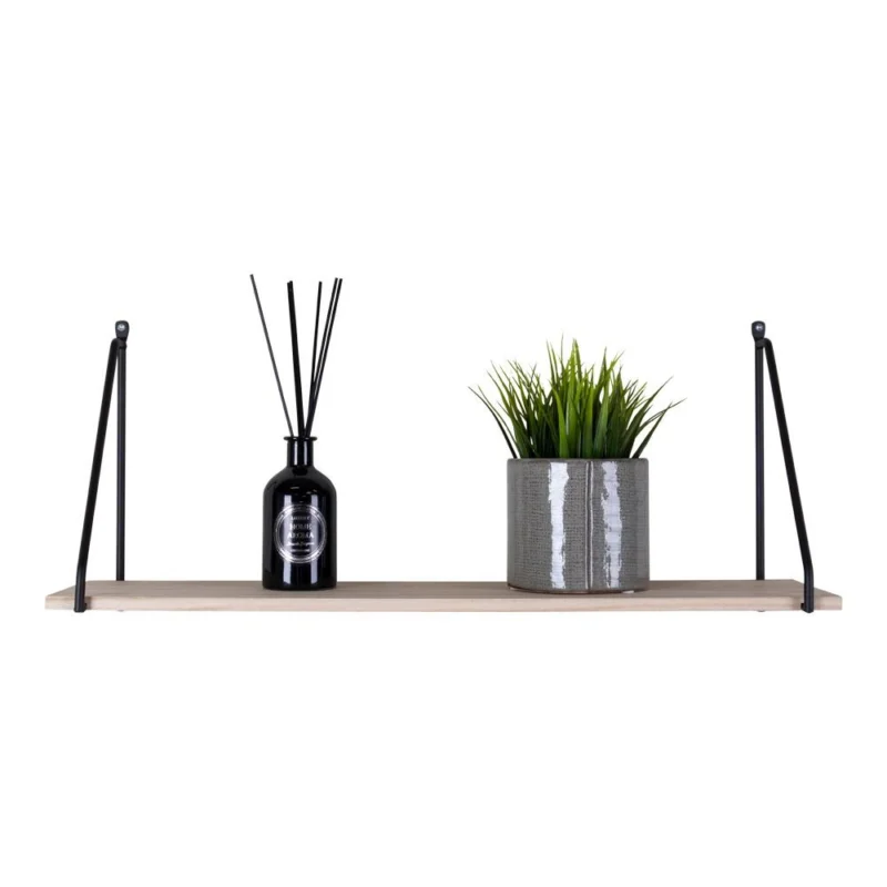 Arnhem Shelf - shelf with black frame and one natural wood shelf Beperkt Aanbod