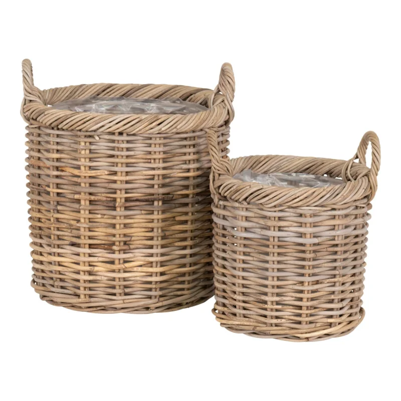 Beperkt Aanbod Gili Basket - 2 Round baskets with plastic inside
