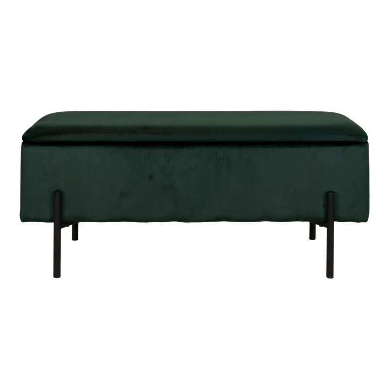 Watford Bench - Bench in green velvet with storage HN1206 Tijdelijk Beschikbaar