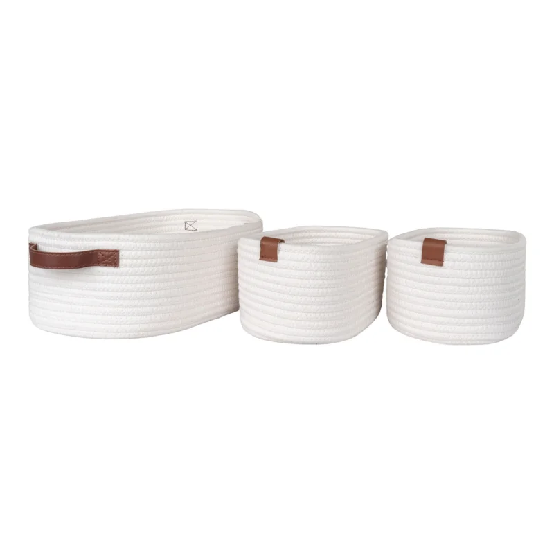 Voordeelprijs Jarana Baskets - Baskets in cotton, white, set of 3