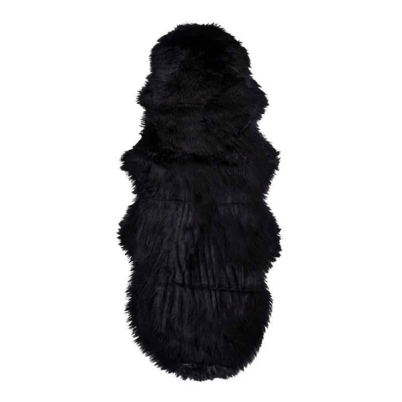 Alleen Vandaag Lambskin Artificial - Artificial lambskin in black 60x180 cm