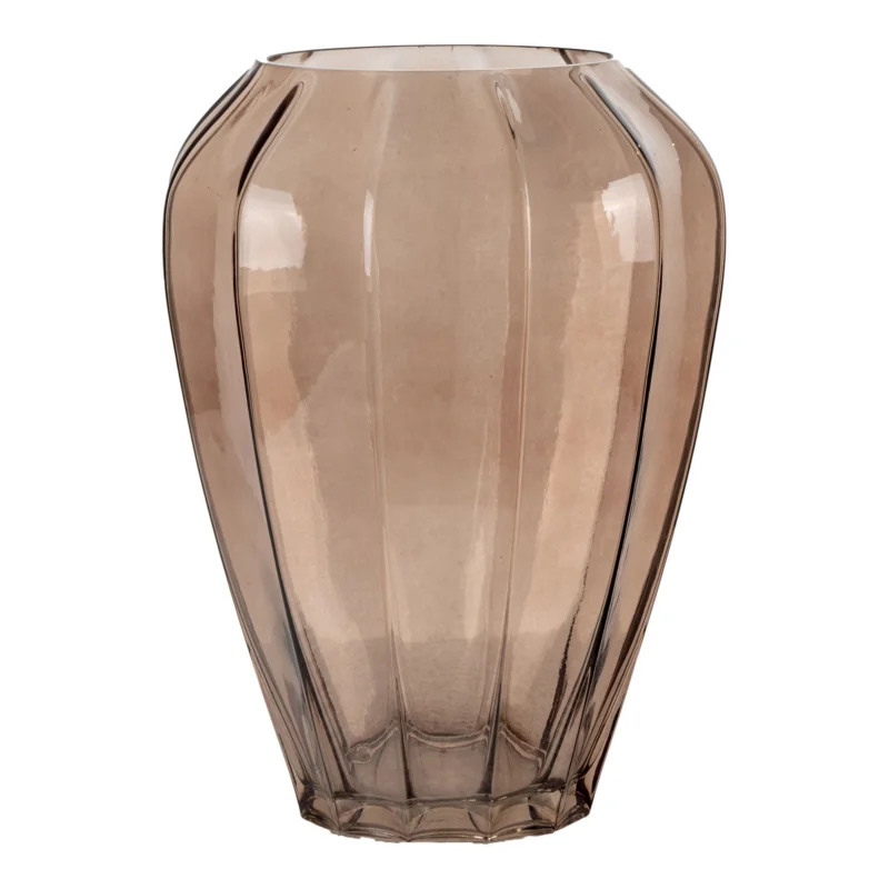 Vase - Vase in glass, brown, Ø22x29 cm Aanbieding