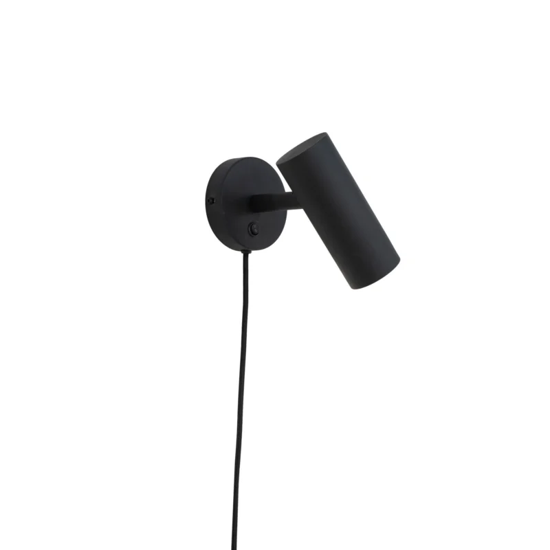 Bestel Nu Paris Wall Lamp - Lamp in black with a 190 cm fabric cord Bulb GU10/5W LED IP20