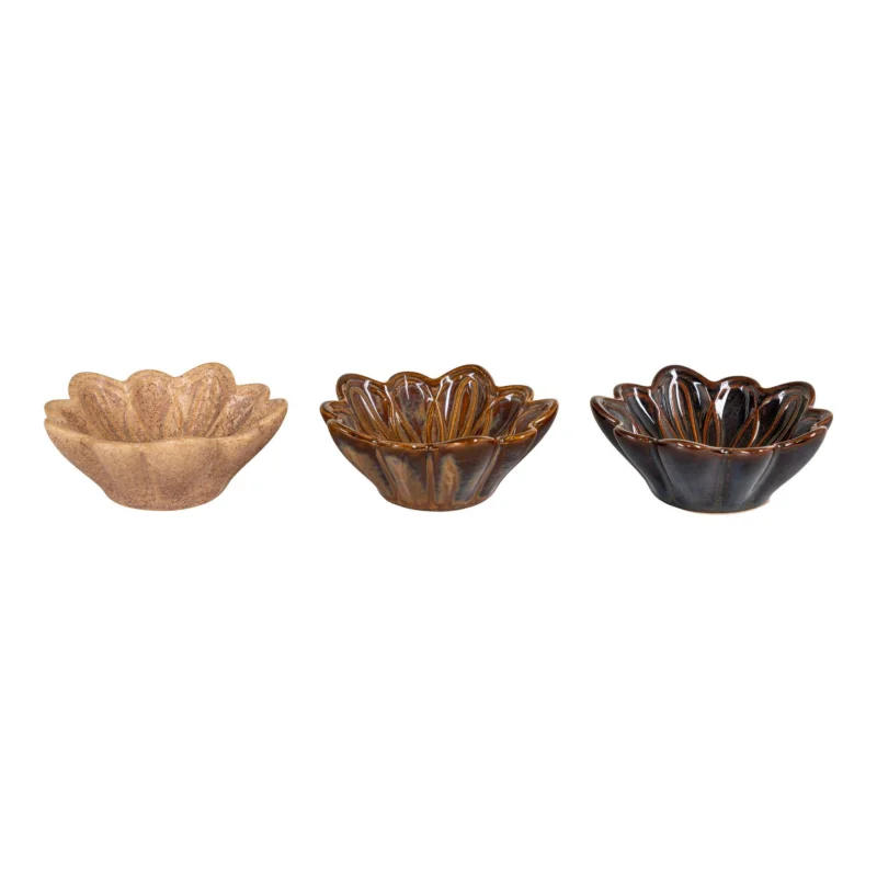 Bowl - Bowl, ceramic/beige/brown/dark brown, ø8,5x3,5 cm, set of 3 Express Levering