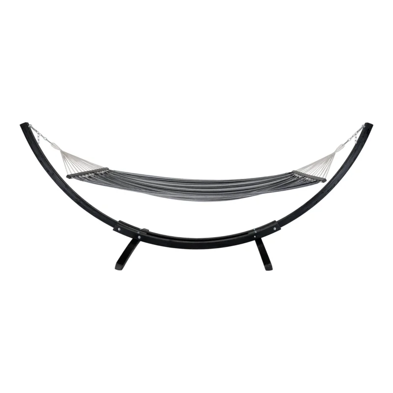 Tripoli Hammock - Hammock on wooden stand, larch, polyester/cotton, black/grey/white Lage Prijs