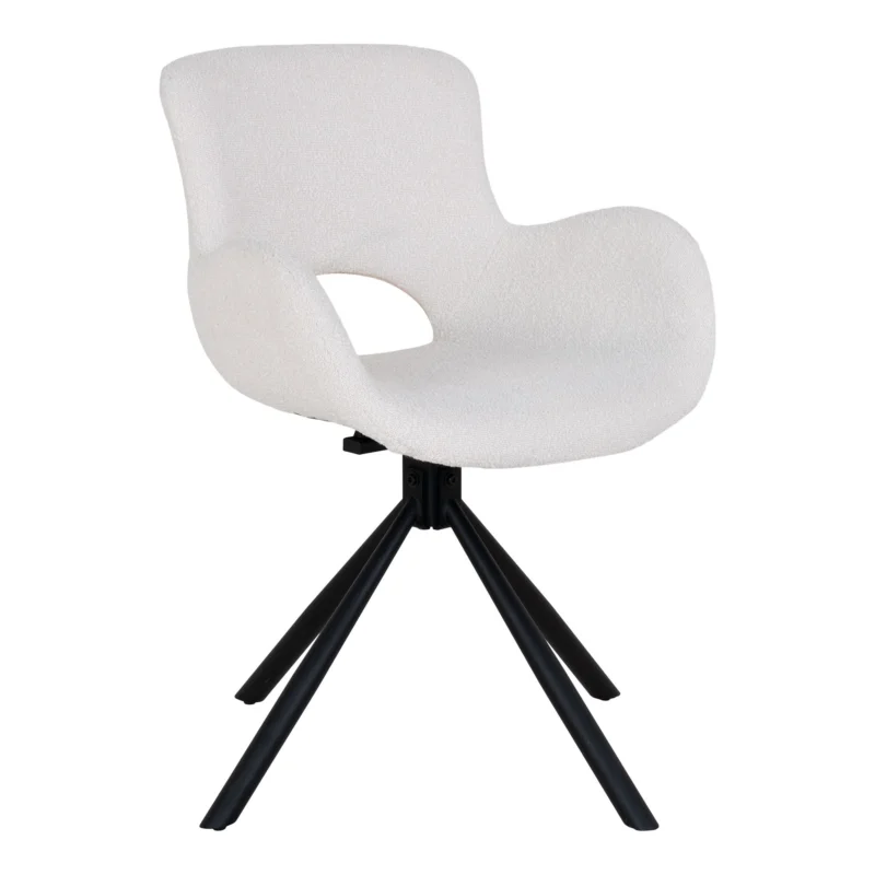 Aanbieding Amorim Dining Chair - Dining Chair, in bouclǸ off-white with swivel