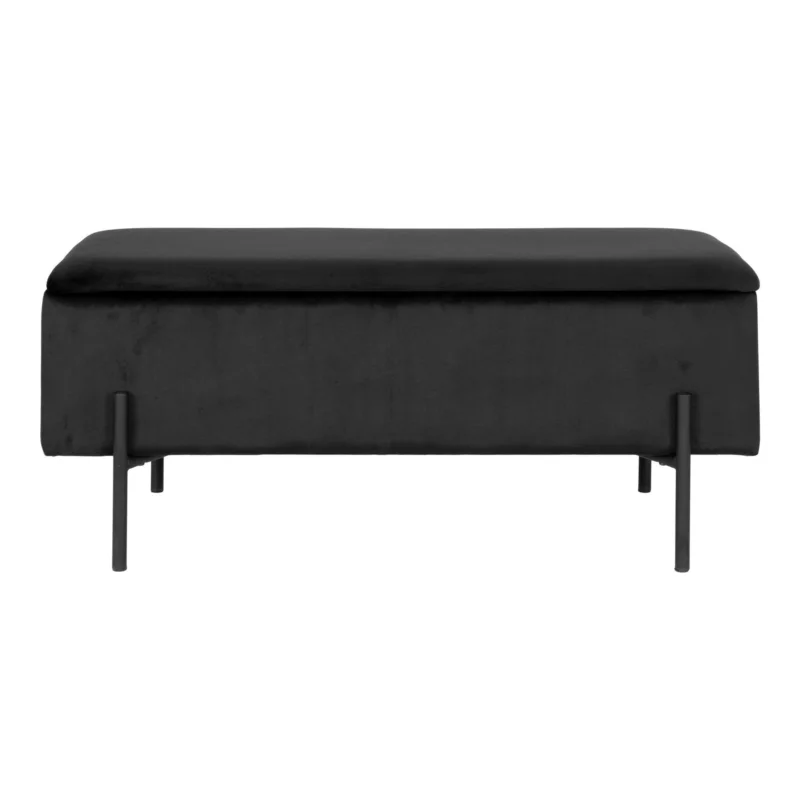 Watford Bench - Bench in black velvet with storage HN1207 Snelle Levering