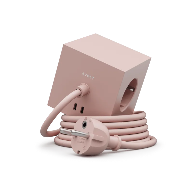 AVOLT Square 1 with 30W Dual USBC & Magnetic base - 1.8m - Old Pink Populair