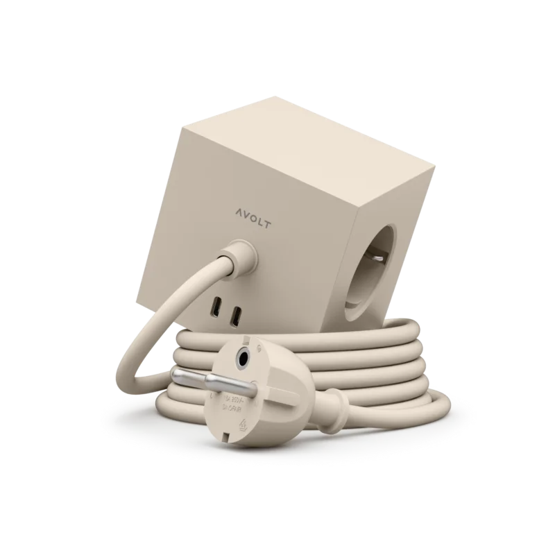Superprijs AVOLT Square 1 with 30W Dual USBC & Magnetic base - 1.8m - Beige