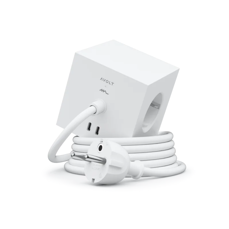 AVOLT Square 1 with 30W Dual USBC & Magnetic base - 1.8m - White Martinelli Luce edition Laatste Kans