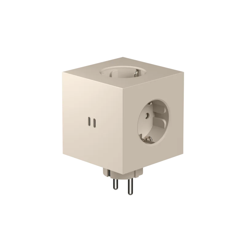 Aanbieding AVOLT Square 2 Socket extender with 30W Dual USBC - Beige
