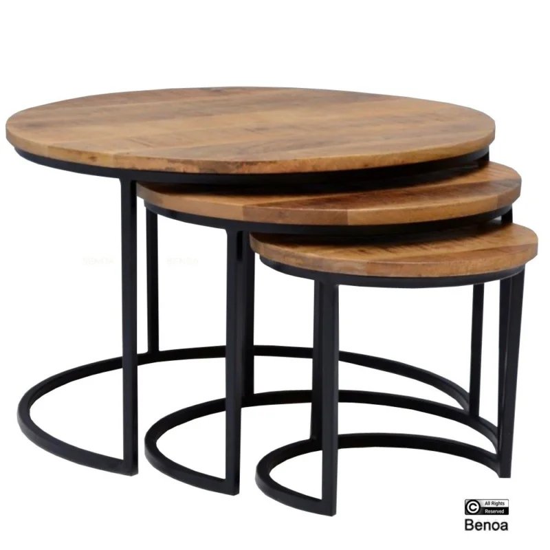 Benoa Rylee Salontafel 2 cm top Set van 3 Favoriet