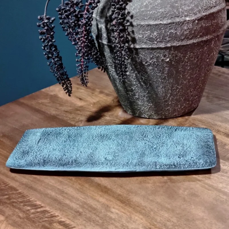Benoa Bord Rechthoek Decoratief Blauw Patina Klein (set of 4) Nu Kopen