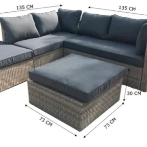 Betaalbaar Almadia Modulo Lounge Hoekset - 4 stuks - Natuurlijk Kobo Grijs