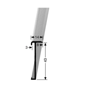 Trapkant profiel 845 PVC, 300cm, edelstaal Korting