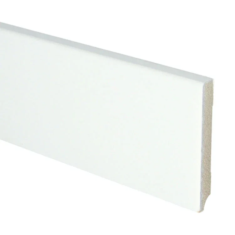 Veilige Betaling MDF plint 90 x 12 mm V313 wit gegrond recht