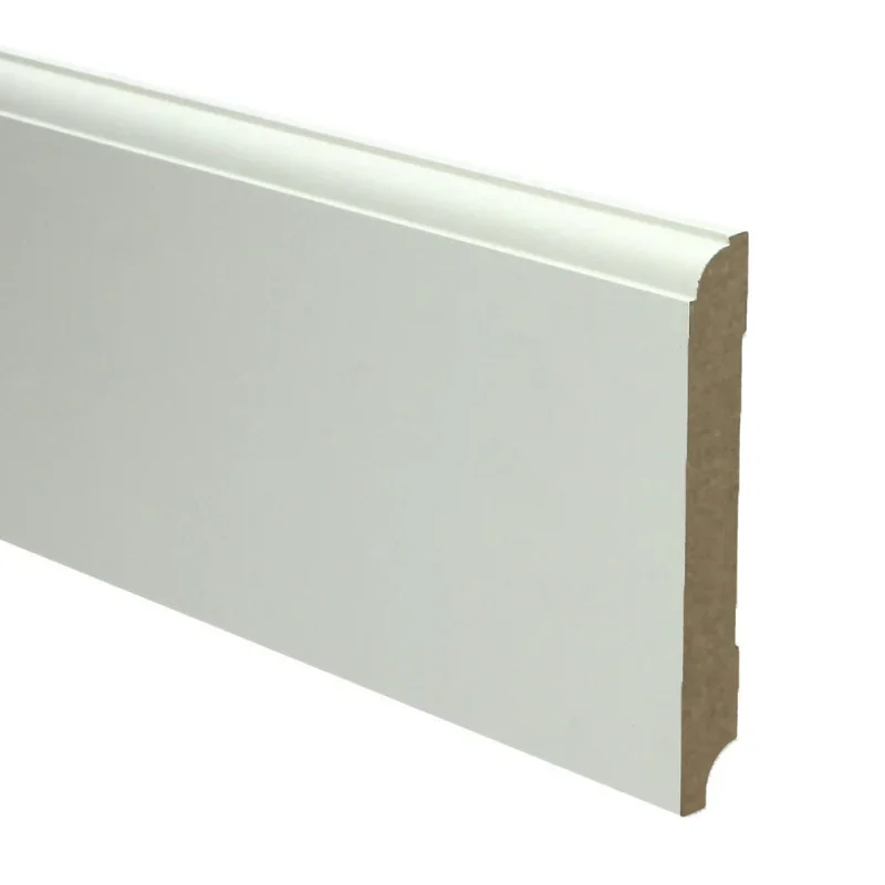 MDF Eigentijdse plint 120x15 mm voorgelakt RAL 9010 Gecertificeerd