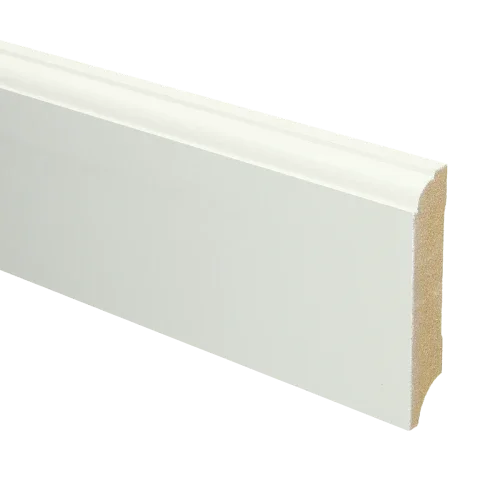 MDF Eigentijdse plint 70x12 mm voorgelakt RAL 9010 Gratis Retour