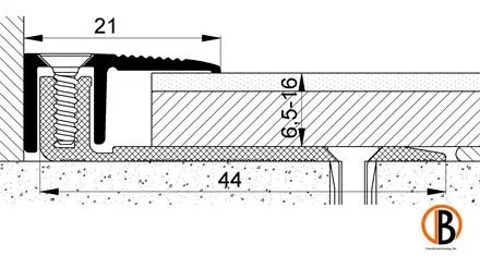 Abschlussprofil 8223, Alu-elox. Edelstahl, 270cm lang, mit breitem Basisprofi Finale Uitverkoop