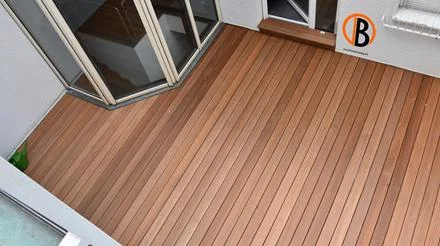 Betaalbaar Bangkirai Terrassendiele 4-seitig gehobelt, glatt Premium/Select 3,96 m